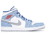 Jordan 1 Mid French Blue Fire Red