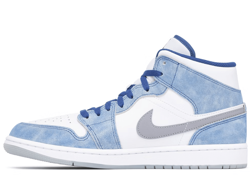 Jordan 1 Mid French Blue Fire Red