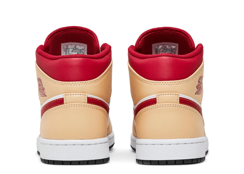 Jordan 1 Mid Light Curry Cardinal