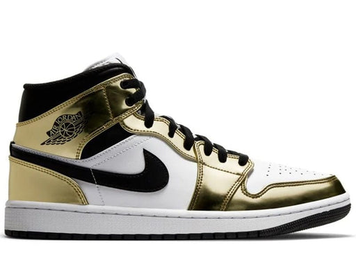 Jordan 1 Mid Metallic Gold Black White