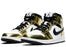 Jordan 1 Mid Metallic Gold Black White