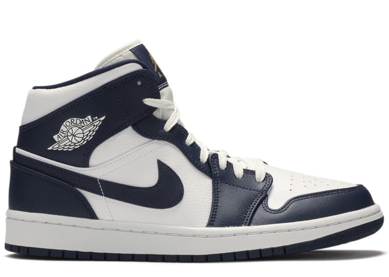 Jordan 1 Mid White Metallic Gold Obsidian