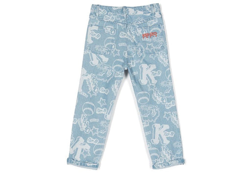 Kenzo Kids Graphic Print Straight Leg Jeans