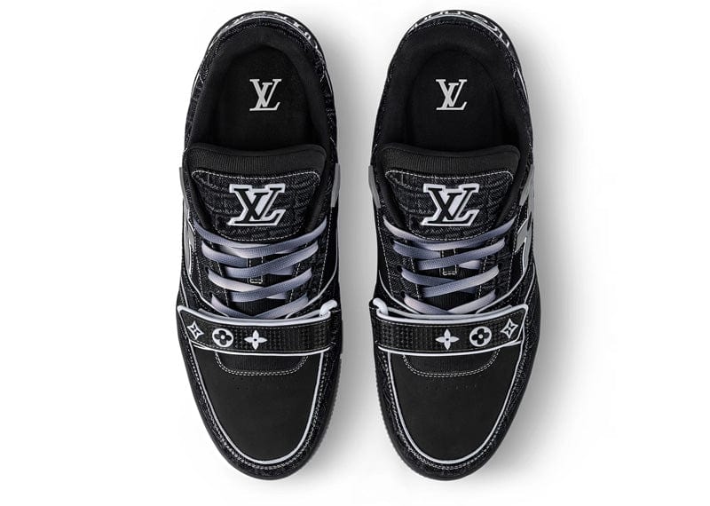 Louis Vuitton Trainer Black Croc Embossed Denim