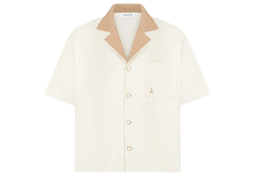 Manière De Voir Wool Revere Shirt - Cream/Brown