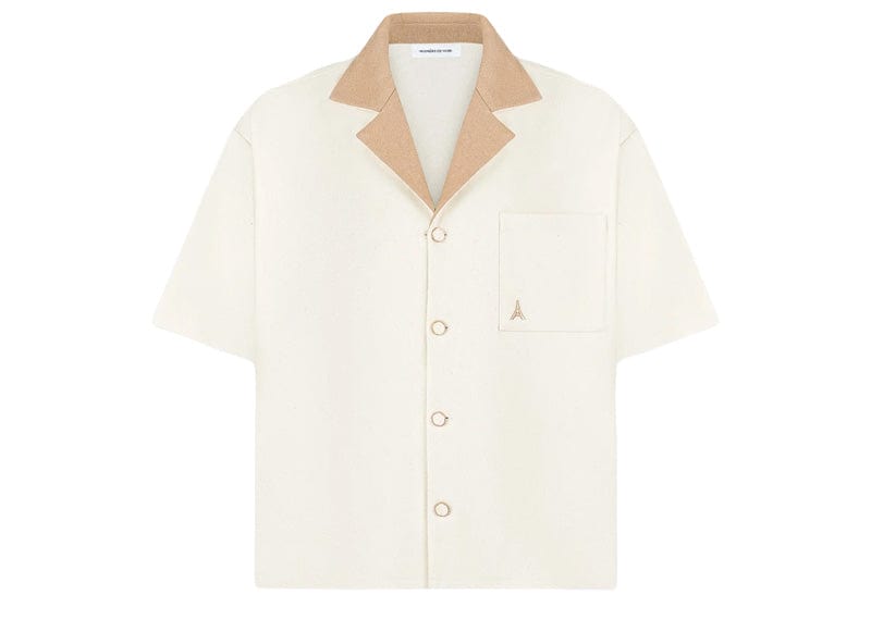 Manière De Voir Wool Revere Shirt - Cream/Brown