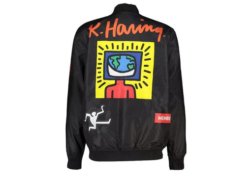 Members Only Keith Haring Print Bomber Jacket "Black"