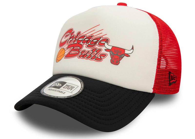 Chicago Bulls NBA Graphic Red 9forty E-Frame Adjustable Trucker Cap