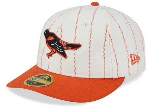 New Era Baltimore Orioles 59FIFTY Retro Crown MLB Cooperstown Stripe White Cap 7 1/2