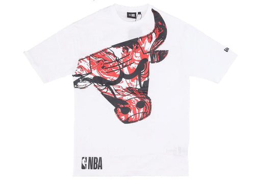 NEW ERA Chicago Bulls NBA All Over Print Infill Oversized T-Shirt - White