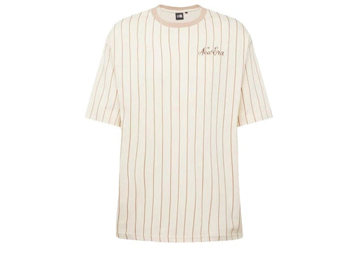 New Era Pinstripe Oversized T-Shirt Beige