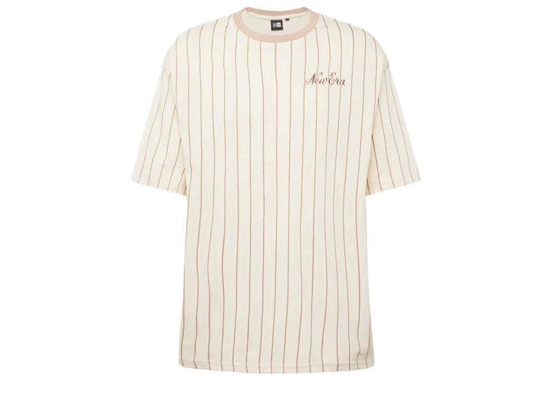 New Era Pinstripe Oversized T-Shirt Beige