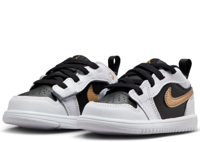 Jordan 1 Low White/Metallic Gold-Black (TD)