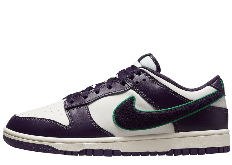 Nike Dunk Low Chenille Swoosh Sail Grand Purple