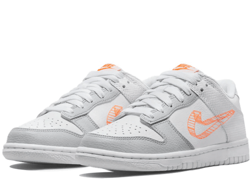 Nike Dunk Low SE 3D Swoosh Pure Platinum Total Orange (GS)