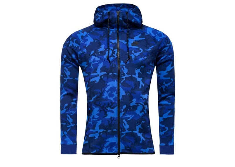 Nike Hoodie Tech Fleece Camo Game Royal Black