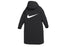 Nike Swoosh Logo Hooded Long Parka Down Fill Insulated Black Jacket Women Size