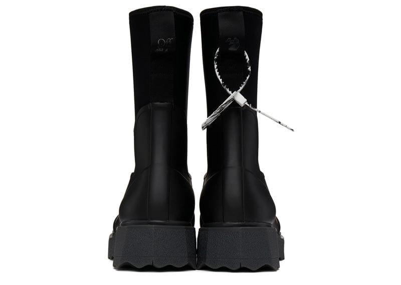 Off-White Black Rubber Neoprene Chelsea Boots