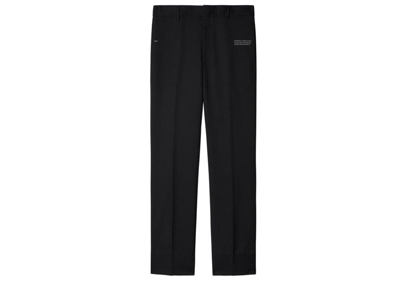 Off-White Black/White Drill Slim Pants (W48)