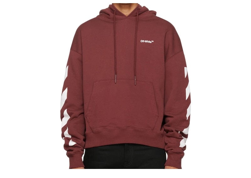 Off-White Diagonal Helvetica Barolo White Hoodie