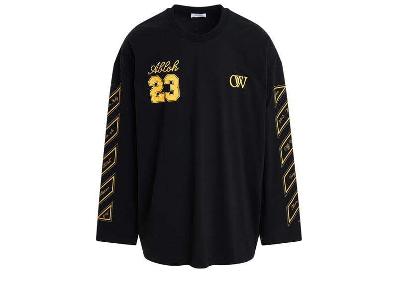 Off-White Graphic-Print 23 Black & Yellow Cotton T-shirt