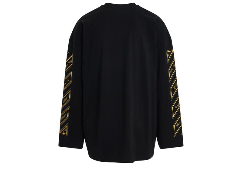 Off-White Graphic-Print 23 Black & Yellow Cotton T-shirt