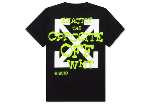 OFF-WHITE Opposite Arrow Logo-Print Slim Tee Black/White/Lime