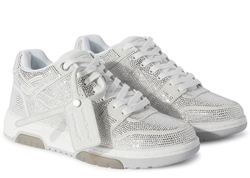 Off-White White Crystal-Embellished Out Of Office Sneakers