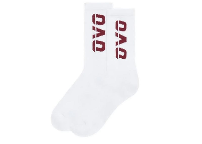 OVO Sport Socks White/Burgundy