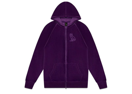 OVO Velour Zip Hoodie Purple