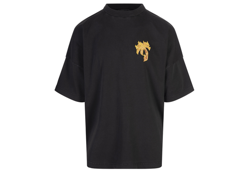 Burning Palm Over T-Shirt in Black/Gold