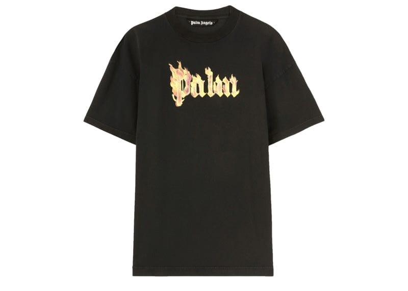 Palm Angels Burning Logo Tee Black/Gold