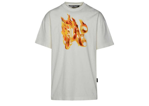 Palm Angels Burning Monogram T-Shirt Off White/Gold