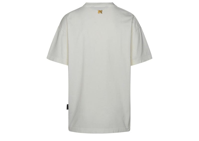 Palm Angels Burning Monogram T-Shirt Off White/Gold