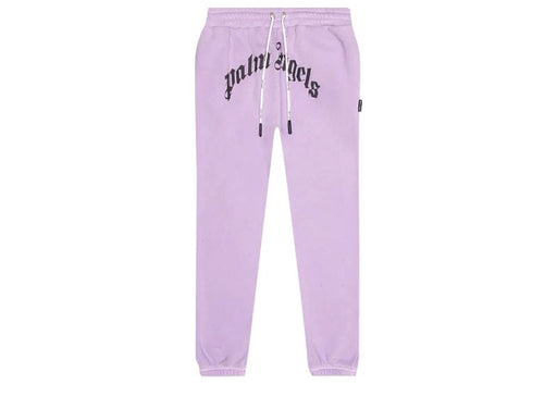 Palm Angels Curved Logo Sweatpants Lilac/White