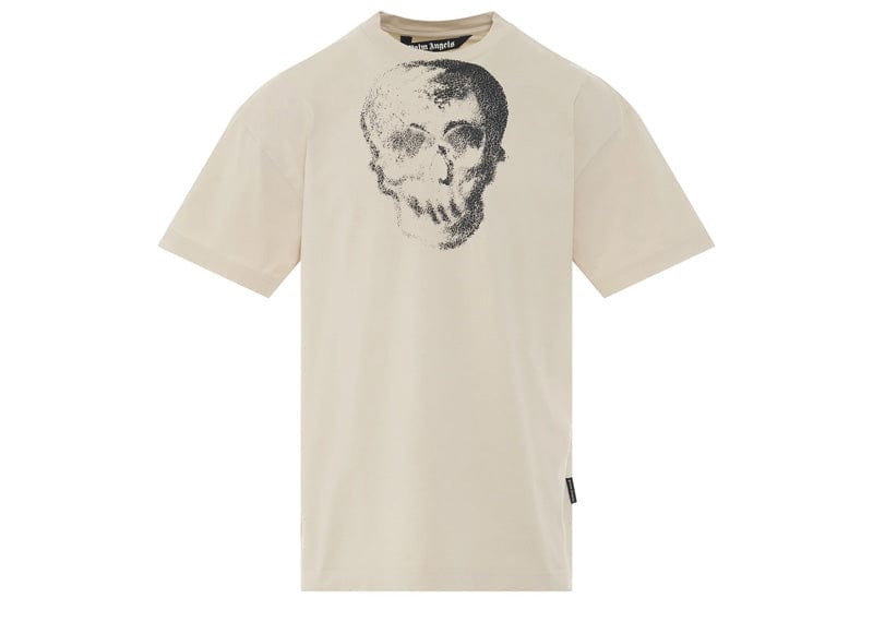 PALM ANGELS GD Skull Classic T-Shirt in Off White/Black