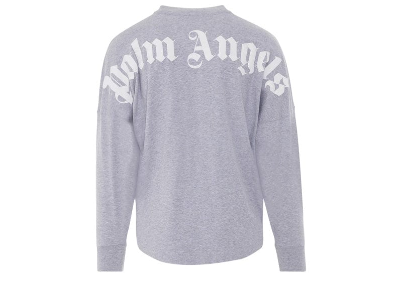 Palm Angels Gothic Logo Longsleeve T-Shirt Melange Grey