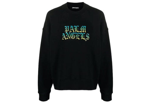 Palm Angels Hue Gothic Logo Crewneck Sweatshirt Black