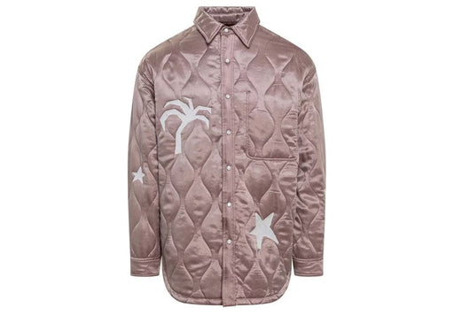 Palm Angels Life Is A Palm Quilted Overshirt Beige