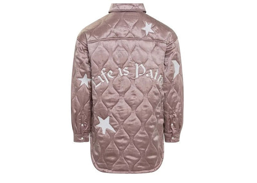 Palm Angels Life Is A Palm Quilted Overshirt Beige