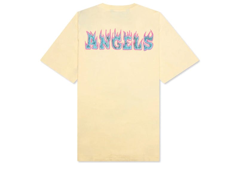 Palm Angels Logo Flames Vintage Tee White/Purple