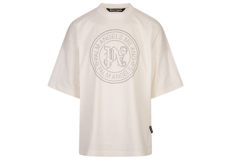 Palm Angels Milano Stud Loose Fit T-Shirt Off White