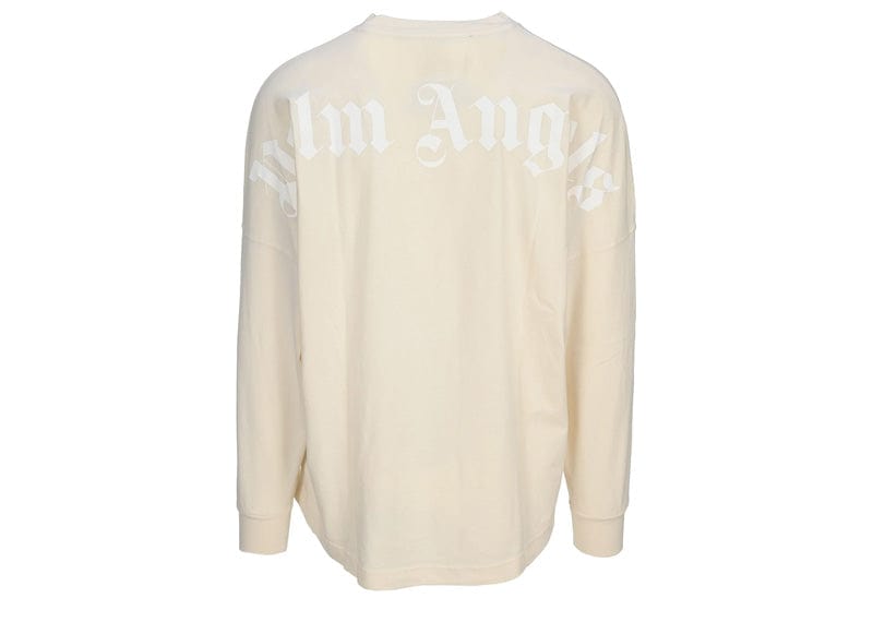 Palm Angels Oversized Gd Classic Long-sleeve Tee White Neutrals