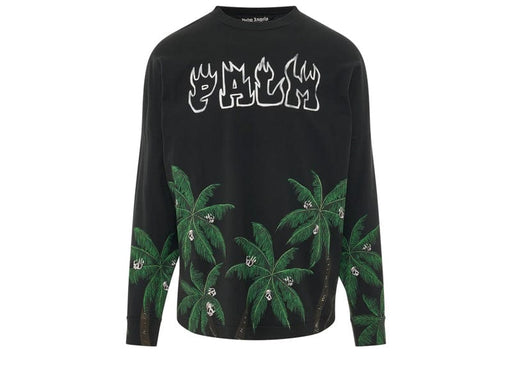 Palm Angels Palms&Skull Over L/S T-Shirt Black/Green