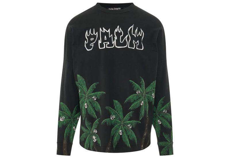 Palm Angels Palms&Skull Over L/S T-Shirt Black/Green