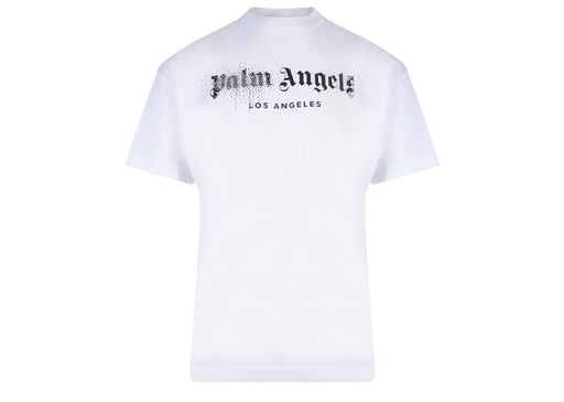 Palm Angels Rhinestone Sprayed Classic T-Shirt White/Black