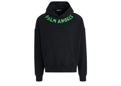 Palm Angels Seasonal Logo Print Hoodie Black/Green