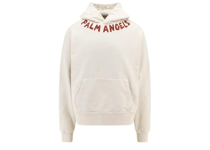 Palm Angels Seasonal Logo Print Hoodie White/Red