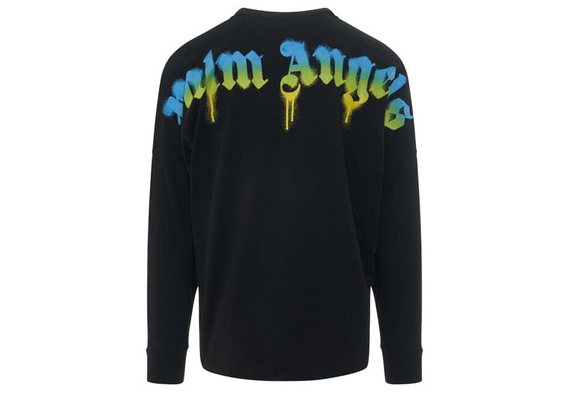 Palm Angels Sprayed Palm Logo Over Tee Long Sleeve