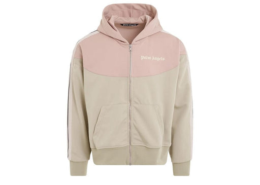 Palm Angels Two Tone Hooded Track Jacket Beige/Rose Dust